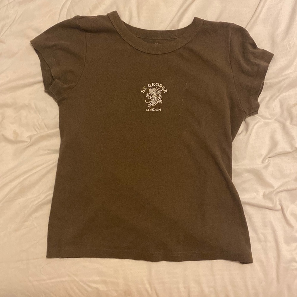 Brandy Melville Brown Short-Sleeved Top